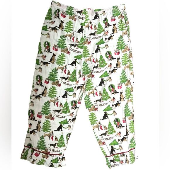 Danika Herrick Pajama Bottoms Size Large Dog Print Ruffle Hem Drawstring Waist - Picture 3 of 4